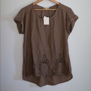 Never-worn Pleione brown/taupe blouse